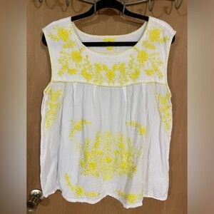 #20-ROBERTA ROLLER RABBIT- Embroidered Peasant tunic All Cotton-Size L